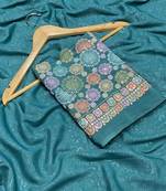 Teal shimmer silk designer functional wear saree