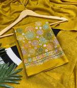 Yellow shimmer silk designer functional wear saree