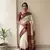 White mercerised cotton silk traditional wear saree