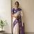 White mercerised cotton silk traditional wear saree