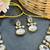 white kundan stone matte gold necklace set