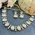 white kundan stone matte gold necklace set