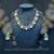 white kundan stone matte gold necklace set