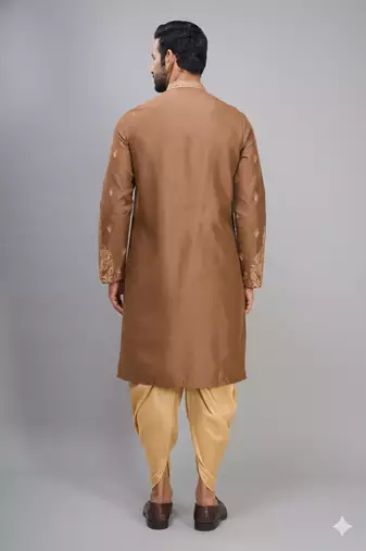 chiku embroidered cotton silk kurta patiala set