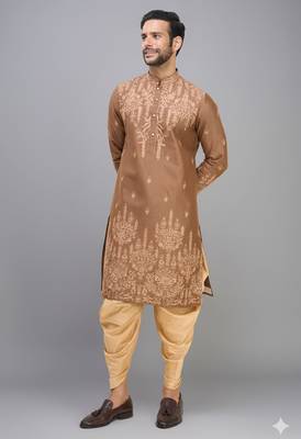 chiku embroidered cotton silk kurta patiala set 4