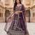 Purple Color Sequins and Codding Embroidery Work Net Lehenga Choli Set