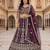 Purple Color Sequins and Codding Embroidery Work Net Lehenga Choli Set