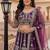 Purple Color Sequins and Codding Embroidery Work Net Lehenga Choli Set