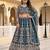 Teal Color Sequins and Codding Embroidery Work Net Lehenga Choli Set