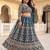Teal Color Sequins and Codding Embroidery Work Net Lehenga Choli Set