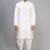 off white embroidered cotton silk kurta patiala set