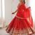 designer red shimmer lehenga choli for wedding