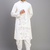 off white silk embroidered kurta patiala set for men