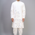 off white silk embroidered kurta patiala set for men