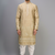 fawn silk embroidered kurta patiala set for men