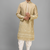 fawn silk embroidered kurta patiala set for men