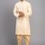 yellow embroidered men’s silk kurta patiala set 