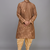 men’s brown embroidered silk kurta patiala set