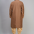 men’s brown embroidered silk kurta patiala set