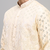 men’s cream embroidered silk kurta with patiala bottom set