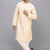 men’s cream embroidered silk kurta with patiala bottom set