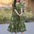 Exclusive Green Printed Cotton Casual Wear Dress