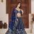 Blue Color  Sequins and Zari Embroidery Work  Silk Lehenga Choli Set