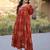 Glorious Rust Orange Printed Cotton Office Wear Dress