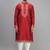 men’s red embroidered silk kurta patiala set