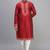 men’s red embroidered silk kurta patiala set