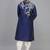 men’s navy blue embroidered silk kurta patiala set