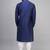 men’s navy blue embroidered silk kurta patiala set