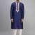 navy blue embroidered men’s silk kurta patiala set