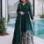 Amazing Bottle Green Sequins Crushed Mehendi Wear Gown With Dupatta