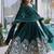 Amazing Bottle Green Sequins Crushed Mehendi Wear Gown With Dupatta
