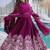 Exceptional Wine Multi Thread Work Crushed Gown With Dupatta
