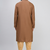 brown embroidered men’s silk kurta patiala set