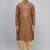 brown embroidered men’s silk kurta patiala set