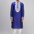 royal blue embroidered men’s silk kurta patiala set