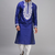 royal blue embroidered men’s silk kurta patiala set