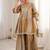 Stylish Golden Mirror Work Tissue Wedding Wear Palazzo Suit