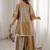 Stylish Golden Mirror Work Tissue Wedding Wear Palazzo Suit