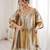 Stylish Golden Mirror Work Tissue Wedding Wear Palazzo Suit