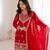 red sequin embroidered georgette anarkali set