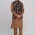 men’s black nehru jacket silk kurta pajama set with floral embroidery