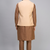 men’s fawn embroidered nehru jacket silk kurta set