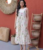 Superb Pink Digital Printed Cotton Casual Wear Dress