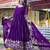 Purple faux georgette heavy 5mm sequence embroidery work  long gown & dupatta