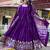 Purple faux georgette heavy 5mm sequence embroidery work  long gown & dupatta