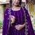 Purple faux georgette heavy 5mm sequence embroidery work  long gown & dupatta